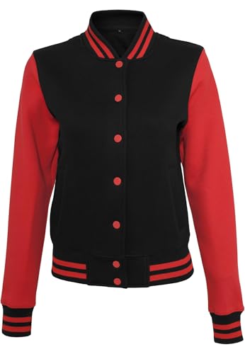 Build Your Brand Damen Ladies Sweat College Jacket Varsity, Black/Red, XL Build Your Brand Damen Ladies Sweat College Jacket Varsity, Black/Red, XL von Build Your Brand