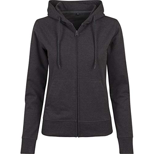 Build Your Brand Damen BY069-Ladies Terry Zip Hoody Sweatjacke, Charcoal, S von Build Your Brand