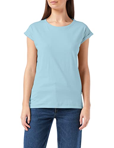 Build Your Brand Damen Ladies Extended Shoulder Tee T Shirt, Ocean Blue, 3XL EU von Build Your Brand