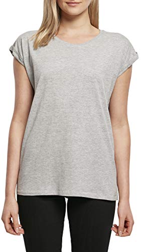 Build Your Brand Ladies Extended Shoulder Tee, XS, Heather Grey von Build Your Brand