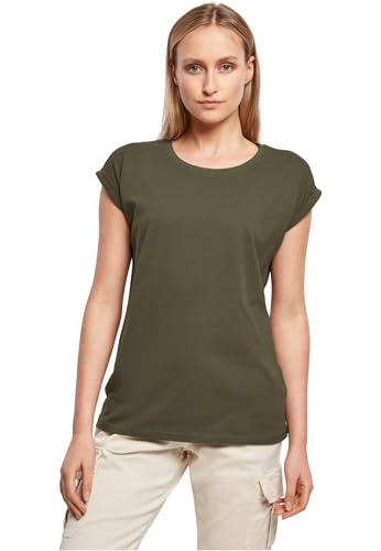 Build Your Brand Damen Ladies Extended Shoulder Tee T-Shirt, Olive, L EU Build Your Brand Damen Ladies Extended Shoulder Tee T-Shirt, Olive, L EU von Build Your Brand