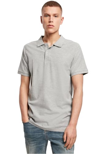 Build Your Brand Men's BY008-Polo Piqué Shirt T, Heather Grey, M von Build Your Brand