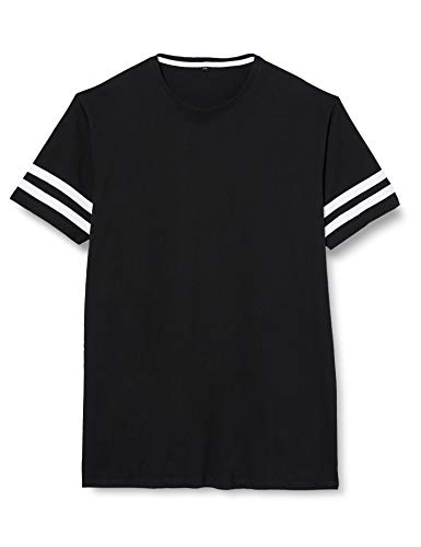 Build Your Brand Men's BY032-Stripe Jersey Tee T-Shirt, blk/wht, S von Build Your Brand