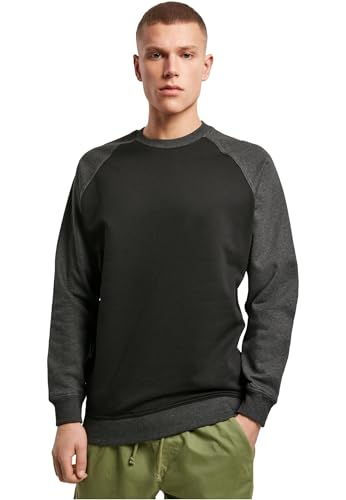 Build Your Brand Men's BY076-Raglan Crewneck Sweater, blk/cha, M Build Your Brand Men's BY076-Raglan Crewneck Sweater, blk/cha, M von Build Your Brand