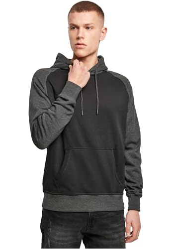 Build Your Brand Men's BY077-Raglan Hoody Hoodie, blk/cha, L Build Your Brand Men's BY077-Raglan Hoody Hoodie, blk/cha, L von Build Your Brand