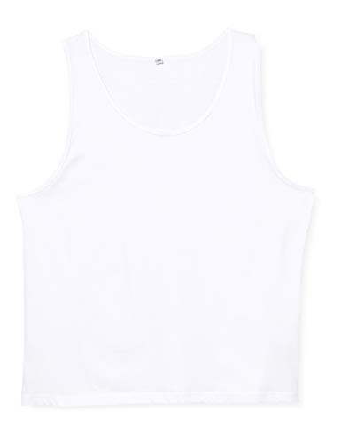 Build Your Brand Men's BY003-Jersey Big Tank T-Shirt, White, M von Build Your Brand