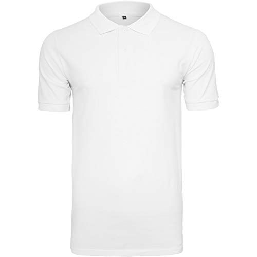 Build Your Brand Men's BY008-Polo Piqué Shirt T, White, L von Build Your Brand