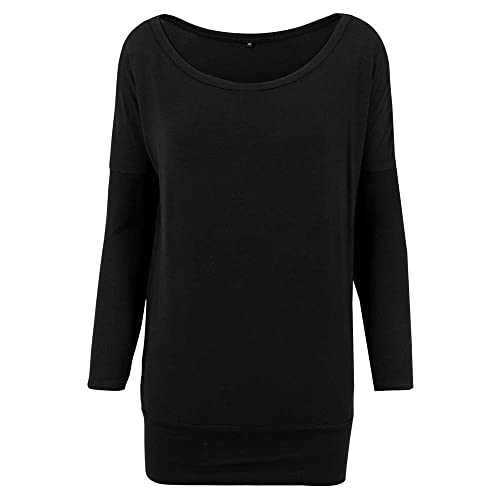 Build Your Brand Women's BY041-Ladies Viscose Longsleeve T-Shirt, Black, XS von Build Your Brand