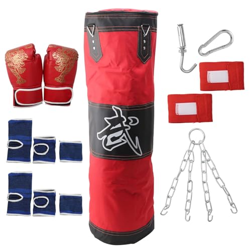 Buithafu Boxsack-Set, Hängende Boxsack, Boxhandschuhe, Boxbandagen, Fußschützer, Handschützer für Erwachsene, Boxing Boxen von Buithafu