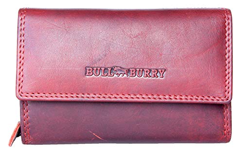 Bull Burry Mittelgroße Dunkelrote RFID-Lederbrieftasche ganz aus starkem echtem Rindsleder Bull Burry Mittelgroße Dunkelrote RFID-Lederbrieftasche ganz aus starkem echtem Rindsleder von Bull Burry