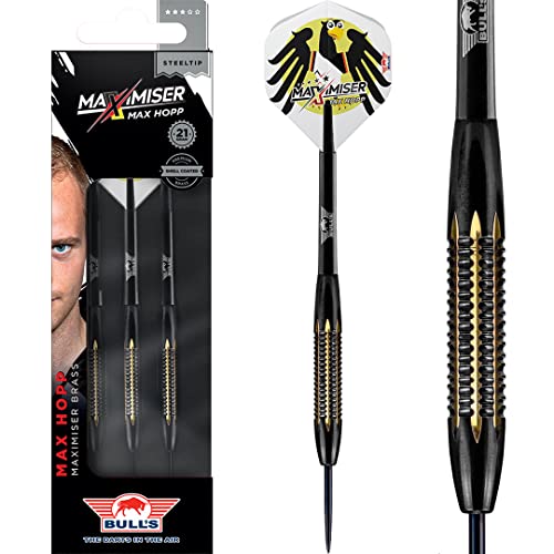 Bull's Steel Darts Max HOPP Maximiser Brass Steeltip Darts Steeldart 21 g 3 Dartpfeile Bull's Steel Darts Max HOPP Maximiser Brass Steeltip Darts Steeldart 21 g 3 Dartpfeile von Bull's
