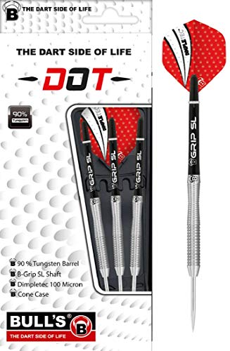 BULL'S Dot D2 Steel Dart 24g, Schwarz/Silber/Rot, von Bull's