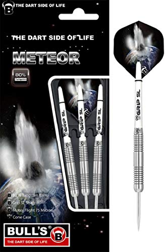 BULL'S Herren Meteor Mt1 Steel Dart 20g, Silber/Weiß, von Bull's