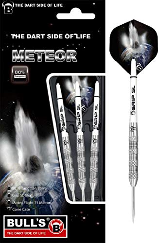 BULL'S Meteor Mt2 Steel Dart 20g, Silber/weiß, BULL'S Meteor Mt2 Steel Dart 20g, Silber/weiß, von Bull's