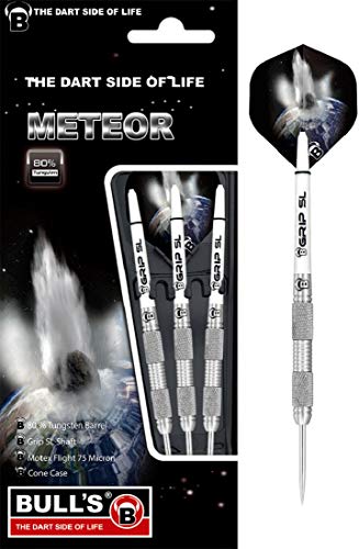 BULL'S Meteor Mt9 Steel Dart 25g, Silber/Weiß, von Bull's