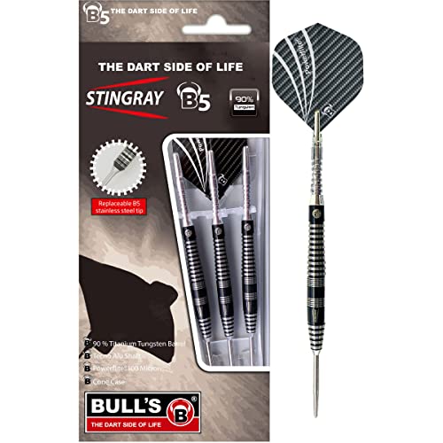 BULL'S Stingray-B5 ST2 Steel Dart, Schwarz/Silber, 22 g von Bull's