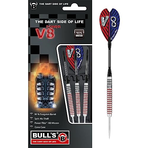 BULL'S V8 V2 Steel Dart 24g, Schwarz, BULL'S V8 V2 Steel Dart 24g, Schwarz, von Bull's