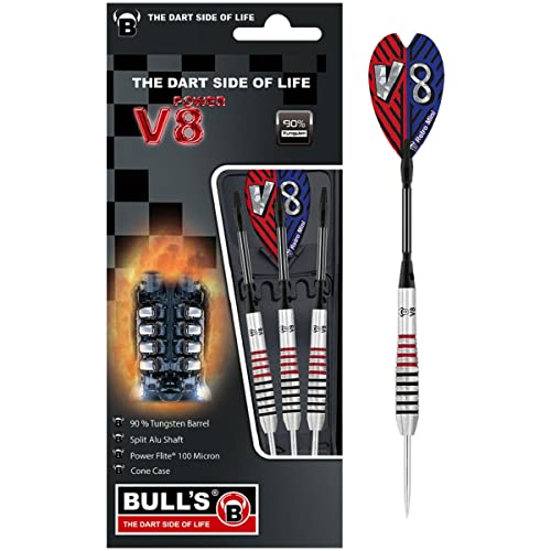 BULL'S V8 V3 Steel Dart 22g, Schwarz, von Bull's