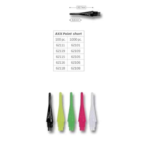 Bull's AXX Point Kurz Soft Tips, Dart Spitzen 6 mm, Farbe:Weiss Bull's AXX Point Kurz Soft Tips, Dart Spitzen 6 mm, Farbe:Weiss von Bull's