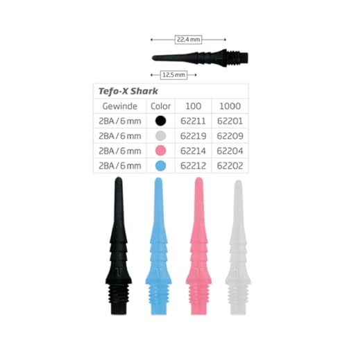 BULL'S Erwachsene Blau Tefo-x Shark Soft Tips 6mm 100's, 100 BULL'S Erwachsene Blau Tefo-x Shark Soft Tips 6mm 100's, 100 von Bull's