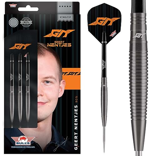 BULL'S Geert Nentjes Schwarz Steel Darts | 90% 23g Steeltip Darts | Professionelle Dartpfeile für jeden Spieler BULL'S Geert Nentjes Schwarz Steel Darts | 90% 23g Steeltip Darts | Professionelle Dartpfeile für jeden Spieler von BULL'S