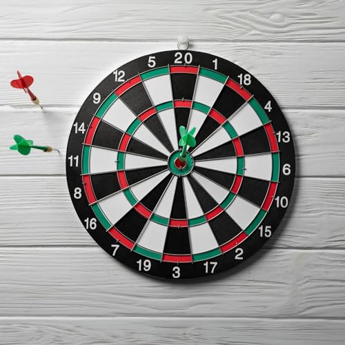 Dartspiel Dartscheibe Regulär 38 cm Dartboard Dartboard Doppelseitige Rückwand für Erwachsene und Jugendliche mit 6 Stahlpfeilen Rundes Dartboard Haus zum Aufhängen an der Wand Dartspiel Dartscheibe Regulär 38 cm Dartboard Dartboard Doppelseitige Rückwand für Erwachsene und Jugendliche mit 6 Stahlpfeilen Rundes Dartboard Haus zum Aufhängen an der Wand von BullTek