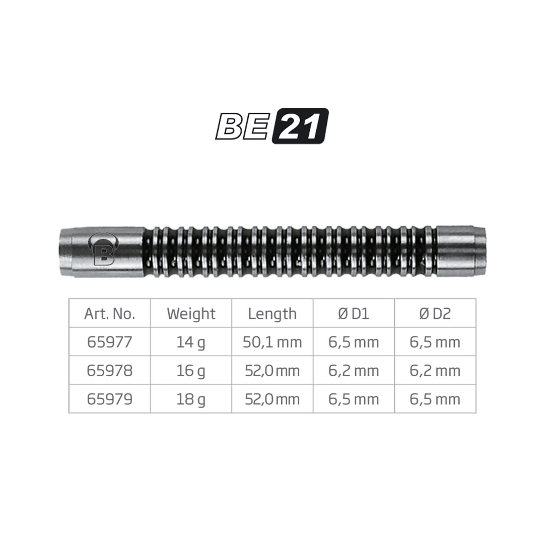 BULL'S BE-21 Soft Dart Barrel 18g - 1 Satz mit 3 Barrels von Bulls