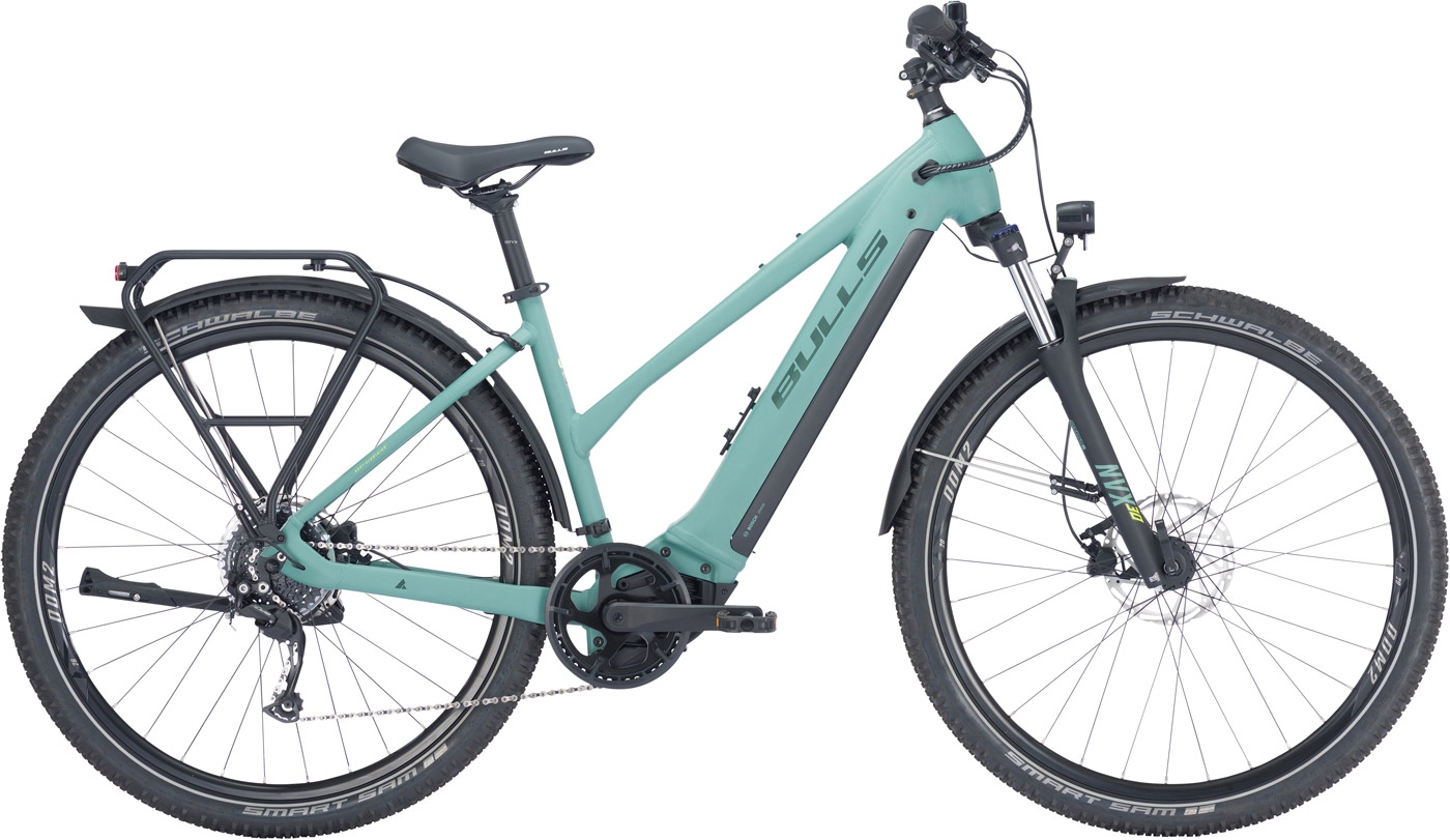 Herren e-Bike  Bulls Cross Flyer Evo 2 Trapez grün . 2023 (Rahmenhöhe Bulls 28": 45 cm | Körpergr. 150 - 160 cm / Akkukapazität: 500 Wh) von Bulls