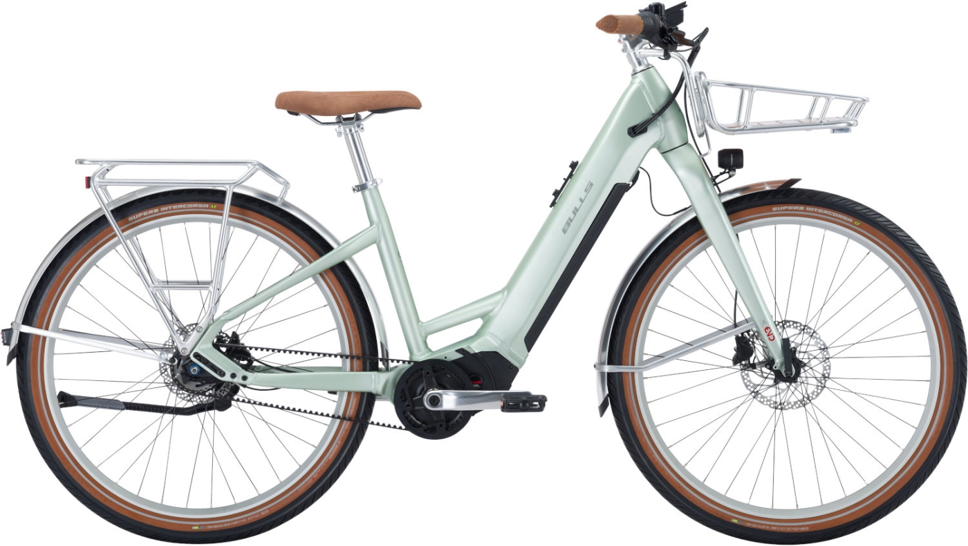 Unisex E-Bike  Bulls Sturmvogel Evo 5F Belt Wave mint . 2023 (Rahmenh. Bulls City & Urban:  44 cm | Körpergrösse 160 - 170 cm   / Akkukapazität: Brose FIT 740 Wh) von Bulls