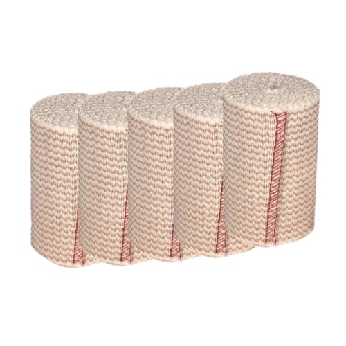 Bureau 5 Rollen Elastische Bandage - Kompressionsbandage mit Selbstverschluss und Zusätzlichen Clips, Latexfreie Bandage für Den Sport, B von Bureau