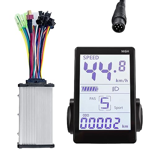 Bureau M6H Elektrofahrrad-LCD-Display-Messgerät + 36 V 350 W Sinuswellen-Controller, Universeller LCD-Panel-Bildschirm für Elektroroller-Ersatzteile (6 PIN) von Bureau