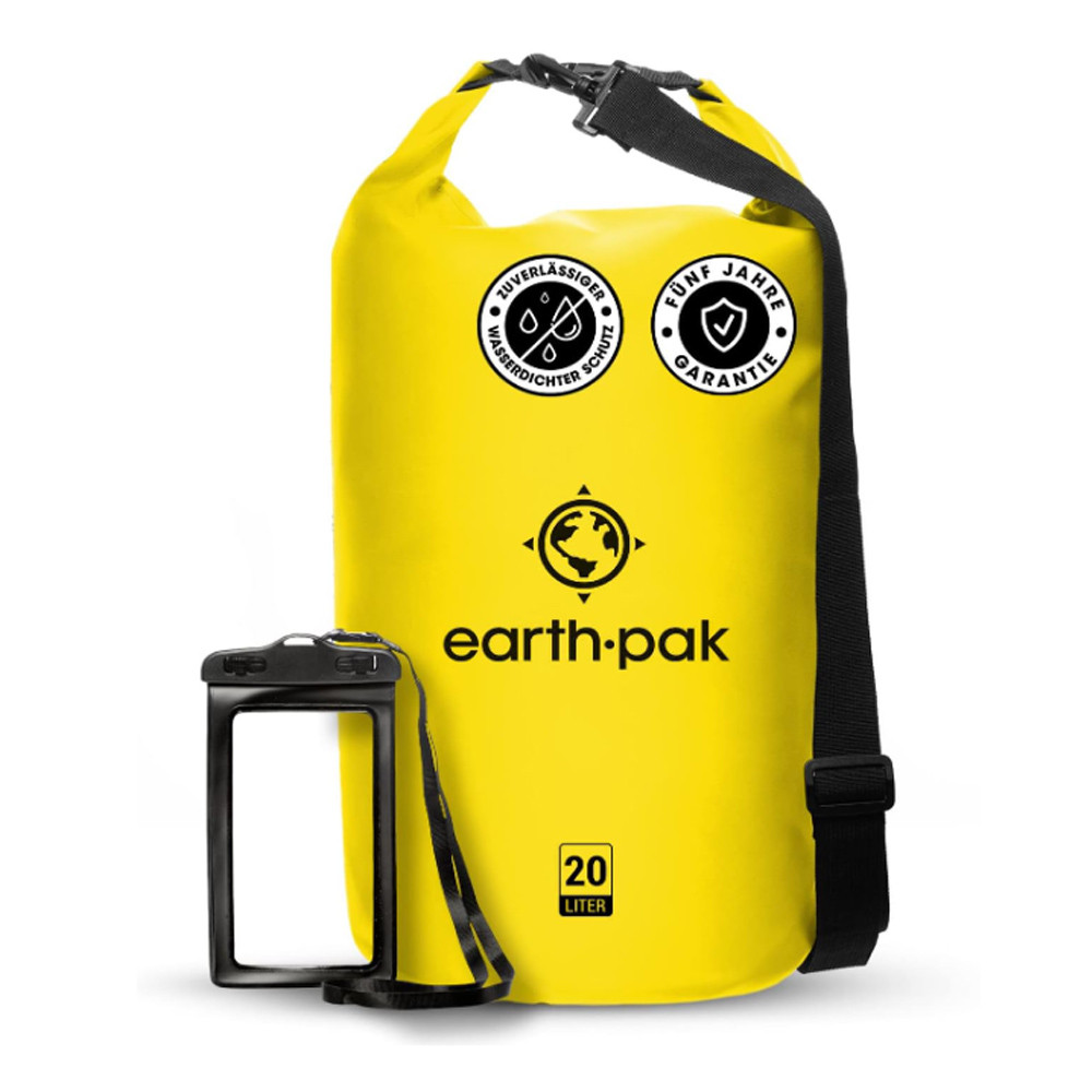 Earth Pak - wasserdichter Packsack - Drybag 10 Liter mit Handyhülle von Burton, Gonso, Völkl, ...
