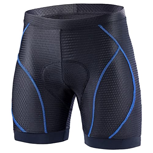 Burulria Herren-Radhose, Radhose mit Rutschfesten Beinabschlüssen für Cycling Club, Blau, XL von Burulria