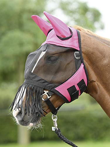 BUSSE everline Fliegenmaske FLY COVER FRANSEN, pink/schwarz, Vollblut BUSSE everline Fliegenmaske FLY COVER FRANSEN, pink/schwarz, Vollblut von Busse