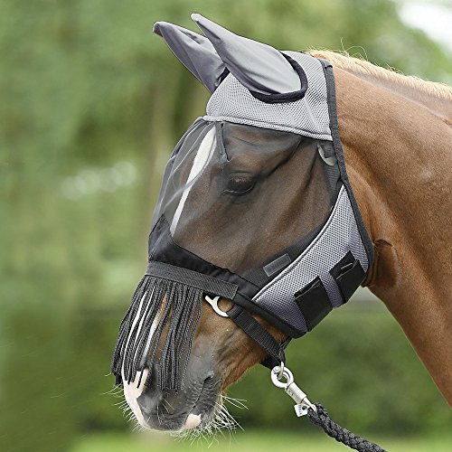 BUSSE everline Fliegenmaske FLY COVER FRANSEN Warmblut, extra groß, grau/schwarz BUSSE everline Fliegenmaske FLY COVER FRANSEN Warmblut, extra groß, grau/schwarz von Busse