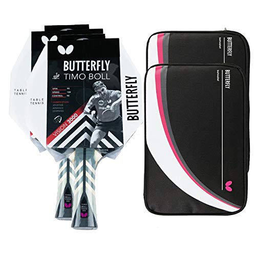 Butterfly® Timo Boll Vision 3000 Tischtennisschläger | Tischtennis Racket Bat TT Profi Wettkampfschläger für technisch fortgeschrittene Spieler | ITTF zertifizierter Wakaba Belag | Griffform konkav von Butterfly