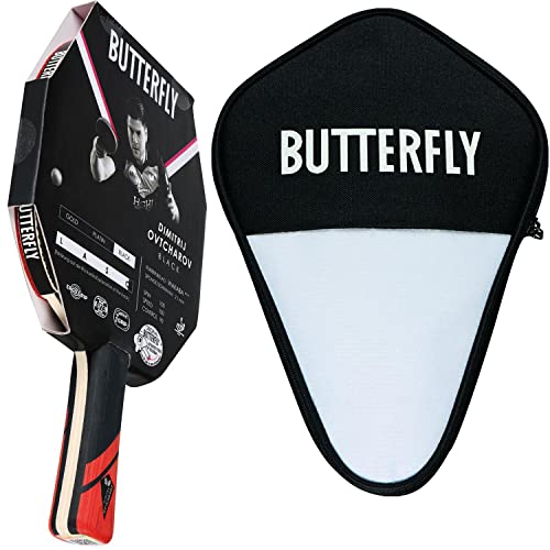 Butterfly Dimitrij Ovtcharov Black Tischtennisschläger + Tischtennishülle Cell Case I | Tischtennisschlägerset | Profi Set von Butterfly