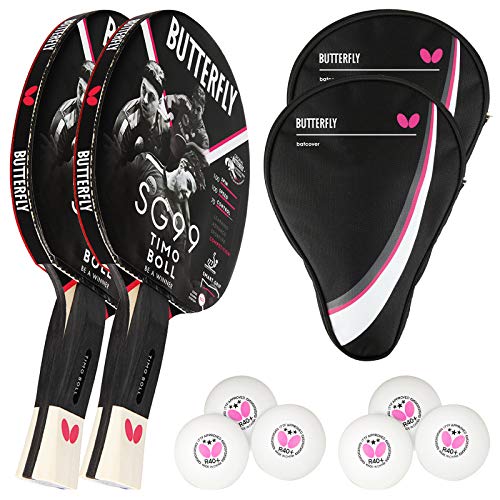 Butterfly Timo Boll 2 x SG99 Tischtennisschläger + 2 x Tischtennishülle Drive Case + 2 x 3*** ITTF R40+ Tischtennisbälle | Tischtennisschlägerset | Tischtennis Profi Set Butterfly Timo Boll 2 x SG99 Tischtennisschläger + 2 x Tischtennishülle Drive Case + 2 x 3*** ITTF R40+ Tischtennisbälle | Tischtennisschlägerset | Tischtennis Profi Set von Butterfly
