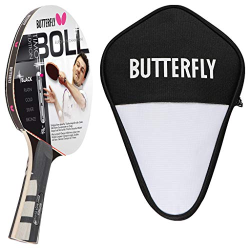 Butterfly Timo Boll Black Tischtennisschläger + Cell Case Tischtennishülle | Tischtennisschlägerset | Tischtennis Profi Set von Butterfly