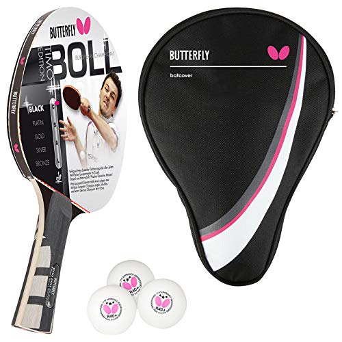 Butterfly® Timo Boll Black 85030 Tischtennisschläger | Tischtennis Racket Bat Profi Wettkampfschläger für technisch fortgeschrittene Spieler | ITTF zertifizierter Wakaba Belag | anatomische Griffform Butterfly® Timo Boll Black 85030 Tischtennisschläger | Tischtennis Racket Bat Profi Wettkampfschläger für technisch fortgeschrittene Spieler | ITTF zertifizierter Wakaba Belag | anatomische Griffform von Butterfly