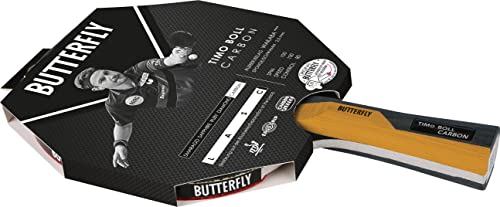 Butterfly Timo Boll Carbon Tischtennisschläger | ITTF zertifizierter Wakaba Belag für Wettkampf | 2,0 mm Schwamm | für trainierte Profi Vereinsspieler von Butterfly