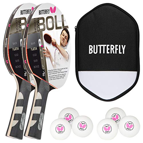 Butterfly Timo Boll Platin 2 x Tischtennisschläger + Cell Case Tischtennishülle + 2 x 3*** ITTF R40+ Tischtennisbälle | Tischtennisschlägerset | Tischtennis Profi Set Butterfly Timo Boll Platin 2 x Tischtennisschläger + Cell Case Tischtennishülle + 2 x 3*** ITTF R40+ Tischtennisbälle | Tischtennisschlägerset | Tischtennis Profi Set von Butterfly