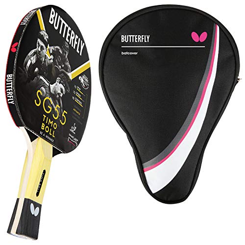 Butterfly® Timo Boll SG55 Tischtennisschläger | Tischtennis Racket Bat Hobby Training | geübte Freizeitspieler | hochwertig | ITTF zertifizierter Pan Asia Belag | anatomische Griffform mit smart.Grip Butterfly® Timo Boll SG55 Tischtennisschläger | Tischtennis Racket Bat Hobby Training | geübte Freizeitspieler | hochwertig | ITTF zertifizierter Pan Asia Belag | anatomische Griffform mit smart.Grip von Butterfly