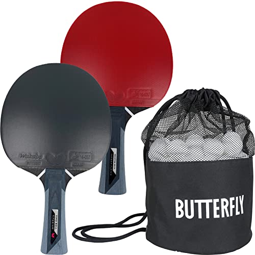 Butterfly Timo Boll Titanium 2 x Tischtennisschläger + Sport Bag + 2 x 3*** ITTF R40+ Tischtennisbälle | Tischtennisschlägerset | Tischtennis Profi Set Butterfly Timo Boll Titanium 2 x Tischtennisschläger + Sport Bag + 2 x 3*** ITTF R40+ Tischtennisbälle | Tischtennisschlägerset | Tischtennis Profi Set von Butterfly