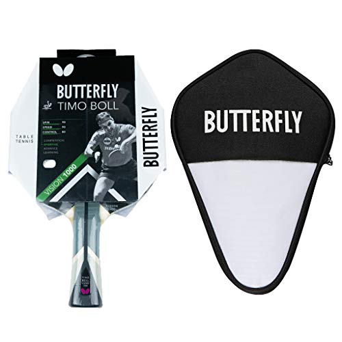 Butterfly® Timo Boll Vision 1000 Tischtennisschläger | Tischtennis Racket Bat TT Profi Wettkampfschläger für technisch fortgeschrittene Spieler | ITTF zertifizierter Pan Asia Belag | Griffform konkav von Butterfly