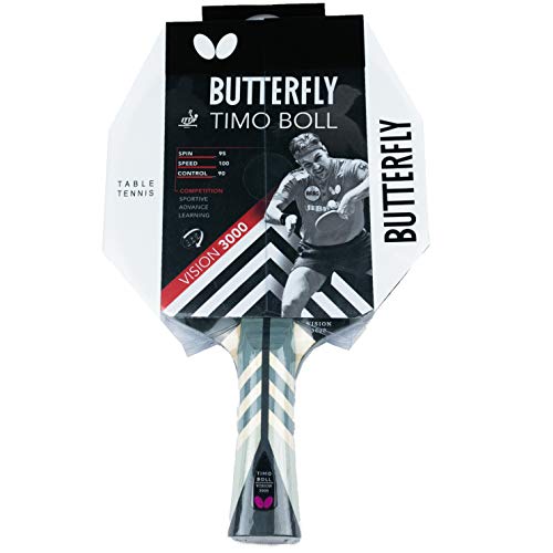 Butterfly® Timo Boll Vision 3000 Tischtennisschläger | Tischtennis Racket Bat TT Profi Wettkampfschläger für technisch fortgeschrittene Spieler | ITTF zertifizierter Wakaba Belag | Griffform konkav Butterfly® Timo Boll Vision 3000 Tischtennisschläger | Tischtennis Racket Bat TT Profi Wettkampfschläger für technisch fortgeschrittene Spieler | ITTF zertifizierter Wakaba Belag | Griffform konkav von Butterfly