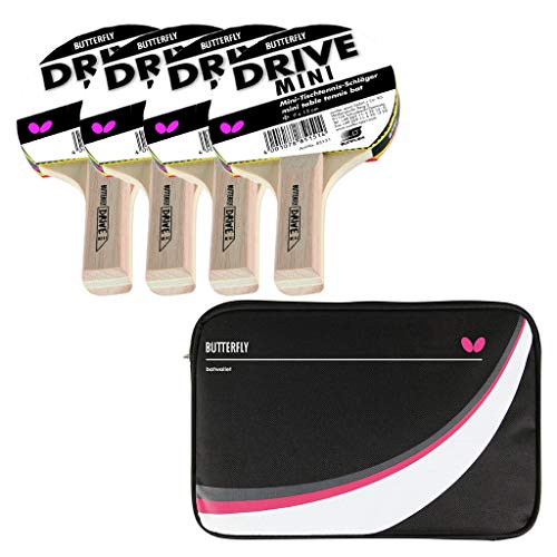 Butterfly Tischtennis Rundlauf Set |4 Tischtennisschläger Drive Mini + Tischtennishülle Drive Case 2 | Tischtennisschlägerset | für die ganze Familie | Rundlaufset |sehr Kleiner Schläger Butterfly Tischtennis Rundlauf Set |4 Tischtennisschläger Drive Mini + Tischtennishülle Drive Case 2 | Tischtennisschlägerset | für die ganze Familie | Rundlaufset |sehr Kleiner Schläger von Butterfly