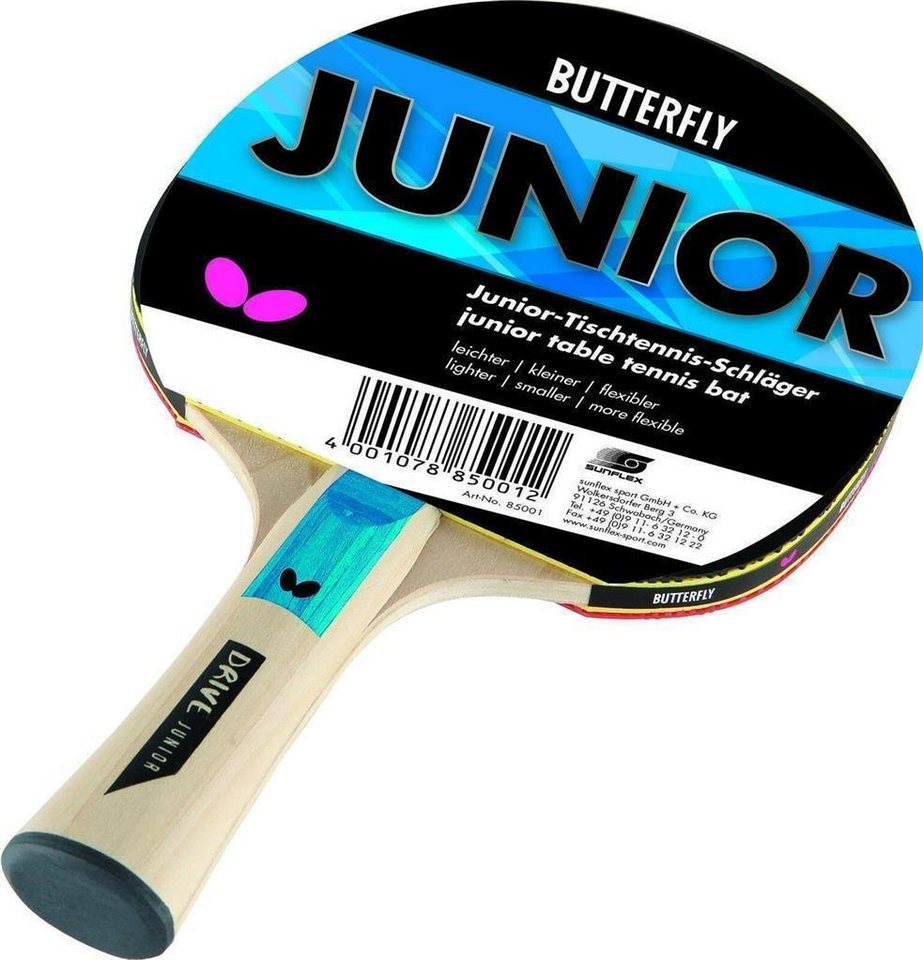 Butterfly Tischtennisschläger Junior - schwarz/weiß, Tischtennis Schläger Racket Table Tennis Bat von Butterfly