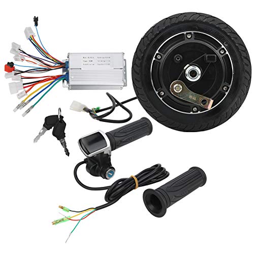 BuyWeek Elektroroller Brushless Nabenmotor Kit, 48V 350W 8 Zoll Elektroroller Brushless Radnabenmotor Controller Gasgriff Umrüstsatz von BuyWeek