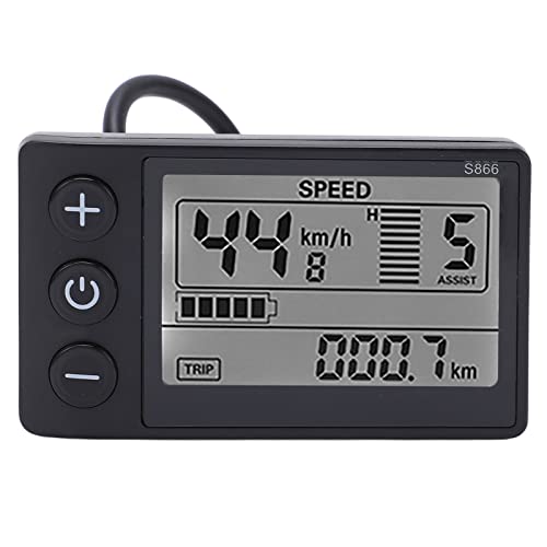 BuyWeek Elektrofahrrad LCD Display, 24V 36V 48V Fahrradcomputer S866 E-Bike LCD Anzeigefeld Elektrofahrrad Tachometer Kilometerzähler mit wasserdichte 5 Pin Stecker BuyWeek Elektrofahrrad LCD Display, 24V 36V 48V Fahrradcomputer S866 E-Bike LCD Anzeigefeld Elektrofahrrad Tachometer Kilometerzähler mit wasserdichte 5 Pin Stecker von BuyWeek